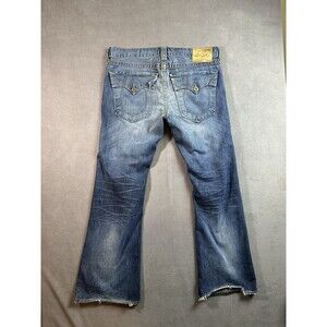 Vtg True Religion Men Jeans  Billy Big T Size 40x35 USA Distressed Flap Pockets